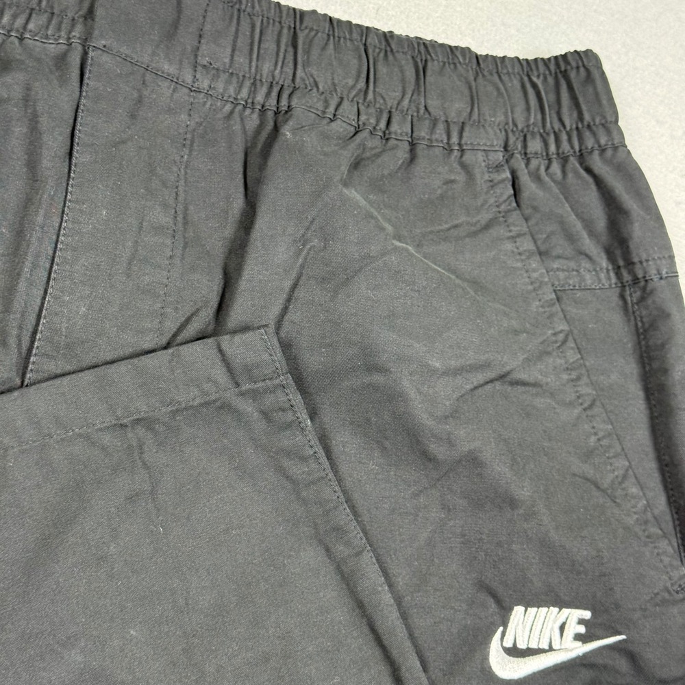 Nike Mens Black Cargo Pants Elastic Waist Athletic Utility Trousers Size Medium